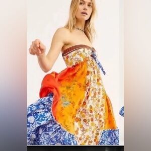 Free People Golden Dreams Strapless Maxi Dress Size Small
